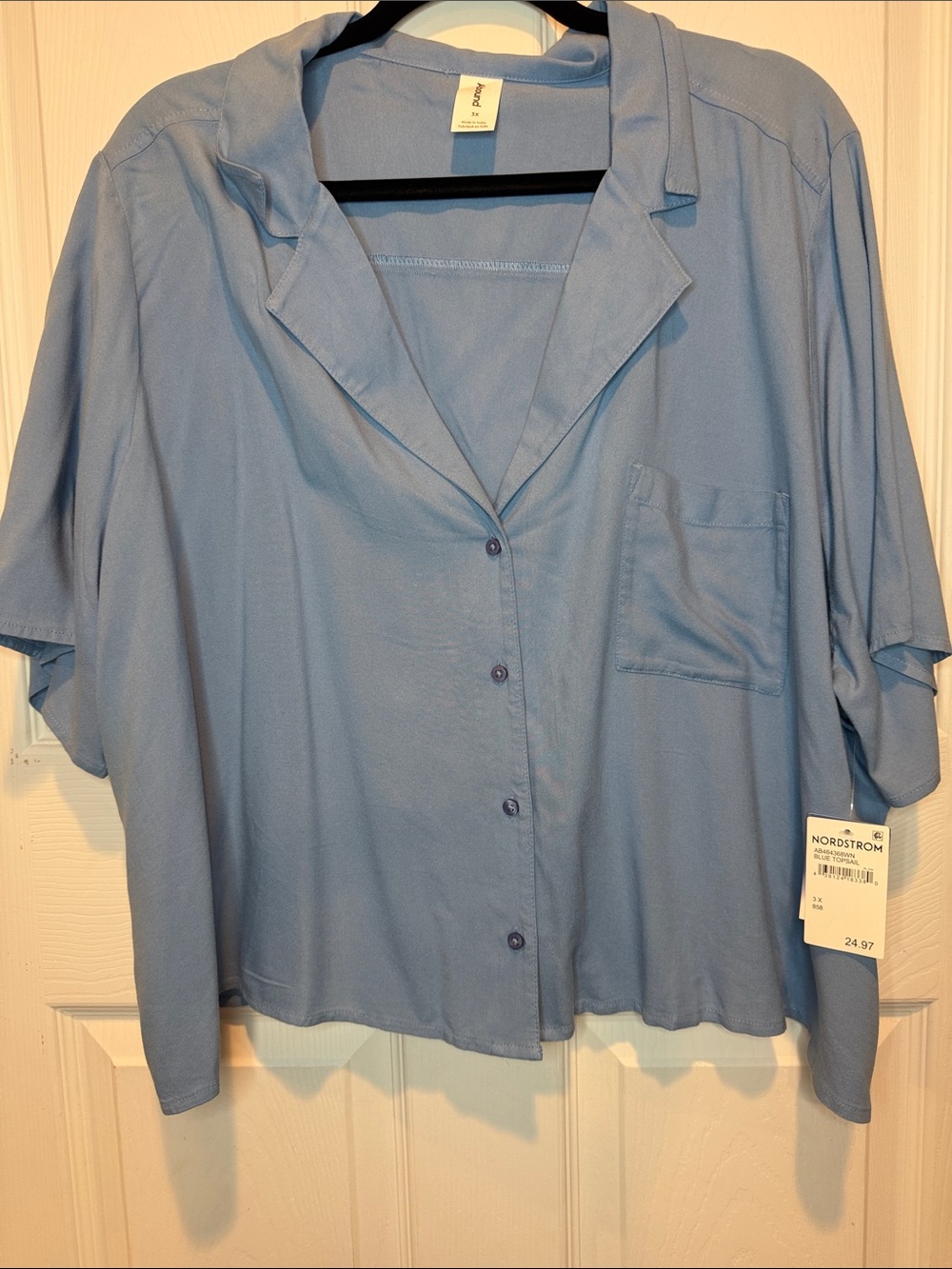 Abound Light Blue Short-Sleeve Button-Down Shirt